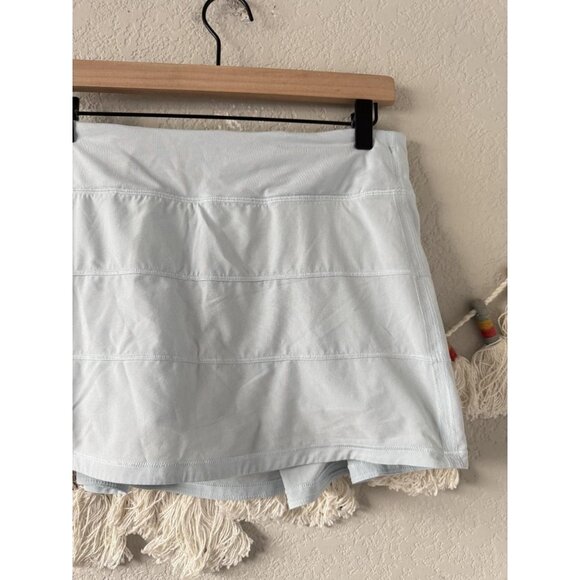 Lululemon Pace Rival Mid Rise Pleated Lined Skort Yoga Run Pilates Light Blue 10 - Picture 3 of 8